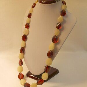 Vintage Amber Necklaces Beads  Photos Show as Same Color 24 inches